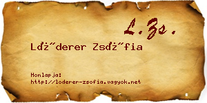 Lóderer Zsófia névjegykártya